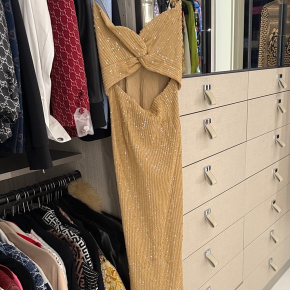 Retrofete Gold Sequin Midi Dress - Picture 3 of 7